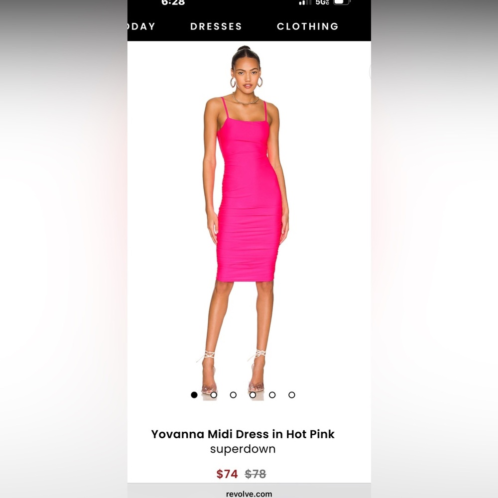 REVOLVE Superdown Neon Pink Mid Dress